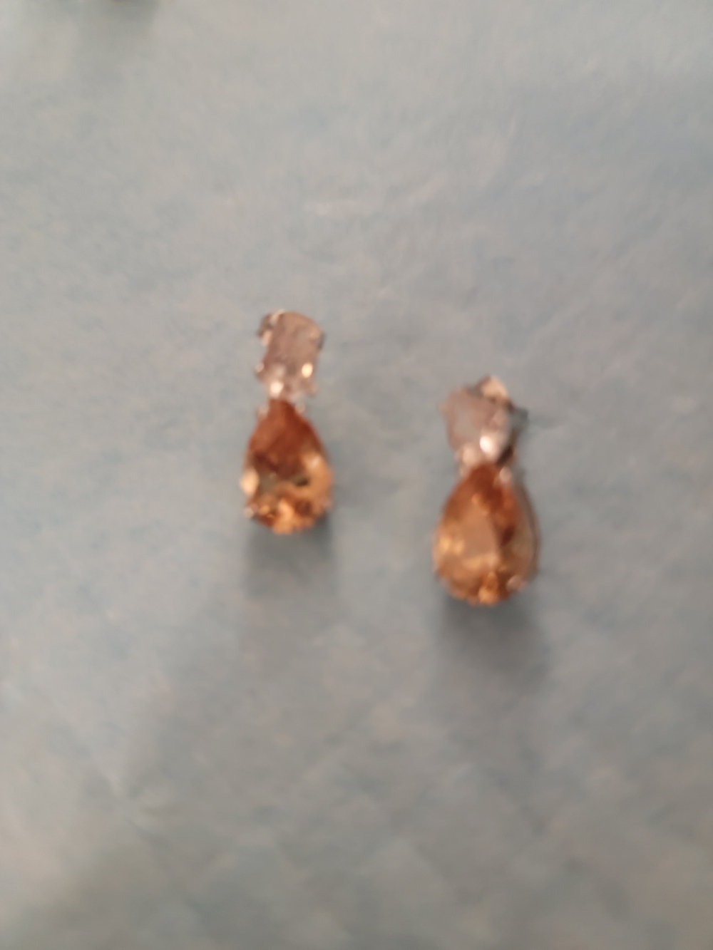Pearl Champagne Teardrop Crystal Earrings